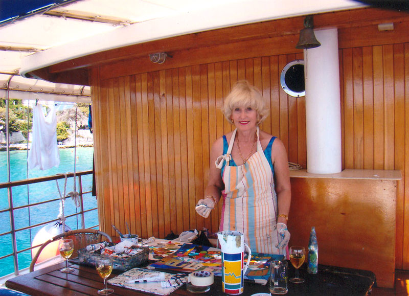 Painting on the boat in Croatia